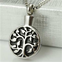 Tree Of Life on Round Cremation Pendant (Chain Sold Separately)