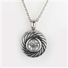 Round Swirl With Large CZ Cremation Pendant (Chain Sold Separately)