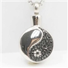 Black and Silver Yin Yang Cremation Pendant (Chain Sold Separately)