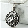 Round With Floral Design Cremation Pendant (Chain Sold Separately)
