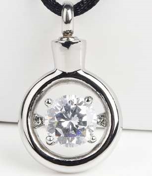 Around Large CZ Cremation Pendant (Chain Sold Separately)