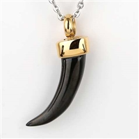 Black and Gold Horn Cremation Pendant (Chain Sold Separately)