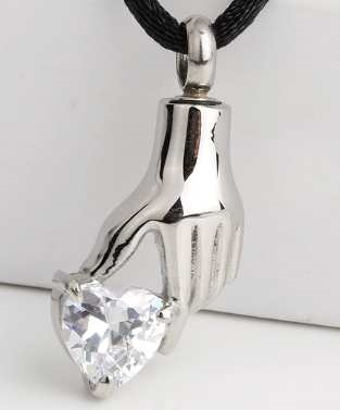 Heart In Hand Cremation Pendant (Chain Sold Separately)