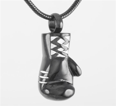 Black and White Boxing Glove Cremation Pendant (Chain Sold Separately)