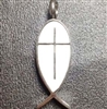 White Fish With Cross Cremation Pendant (Chain Sold Separately)