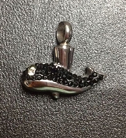 Black and Silver Whale Cremation Pendant (Chain Sold Separately)