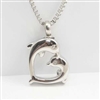 Dolphin Heart Cremation Pendant (Chain Sold Separately)