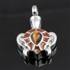 Brown Turtle With Stone On Back Cremation Pendant (Chain Sold Separately)