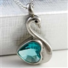 Swan With Blue Heart Cremation Pendant (Chain Sold Separately)
