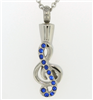 Blue Note Music Clef Cremation Jewelry Pendant (Chain Sold Separately)