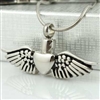 Large Heart With Angel Wings Cremation Jewelry Pendant (Chain Sold Separately)