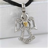 Angel Holding Gold Heart Cremation Pendant (Chain Sold Separately)