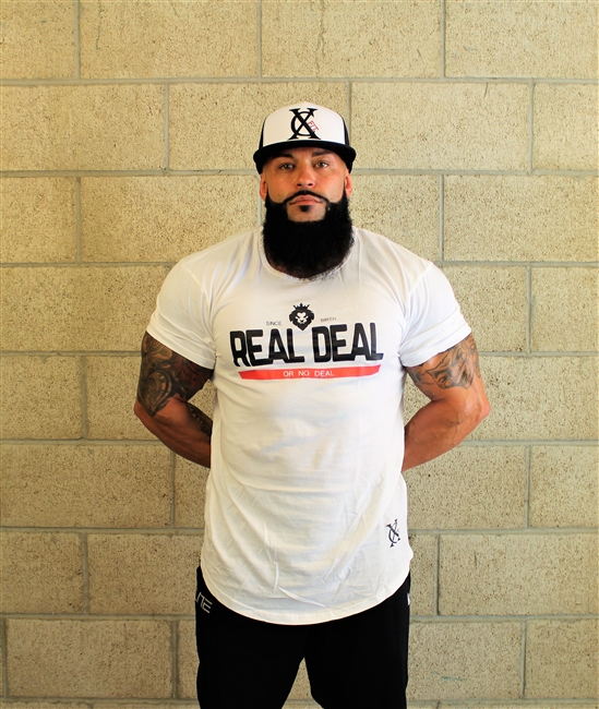 White Real Deal Birth Henley Tee