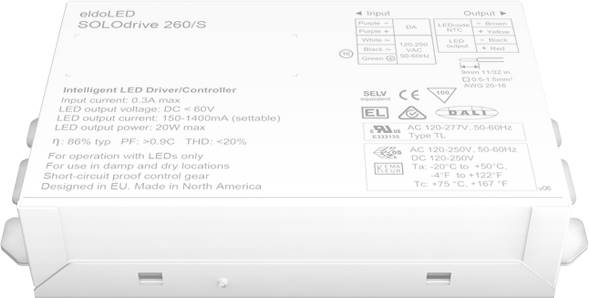 SOLOdrive 260S - eldoLED Flicker-Free LED Driver LED Lighting Supply