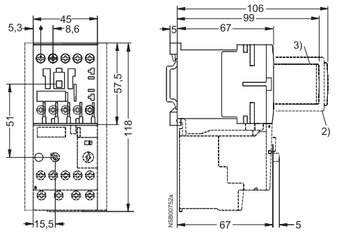 Contattore Teleruttore 3P - 9A - 4KW 400V Siemens 3RT 1016-1AP02 della  Siemens