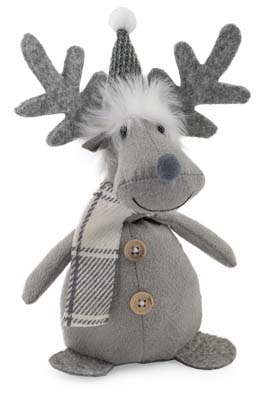 Roy Mini Grey Moose Plaid Scarf