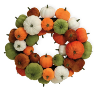 Felted Pumpkin Wreath Orange