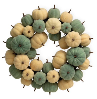 Felted Pumpkin Wreath Blue