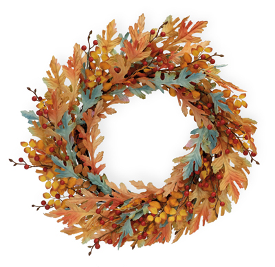 Blue Autumn Harvest Wreath