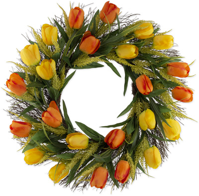 Yellow & Orange Tulips Wreath