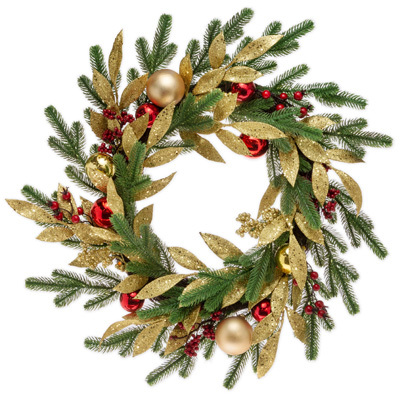 Sparkle Gold Laurel Festive Wreath