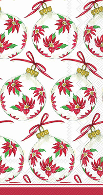 Rosanne Beck Poinsettia Ornaments Guest Towels