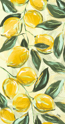 Painterly Lemons Guest Towel