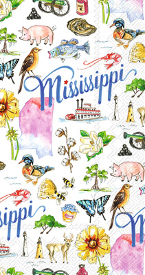 Rosanne Beck - Mississippi State Collection MS Guest Towel