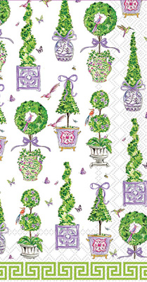 Purple And Green Topiaries Guest Towel