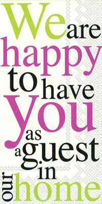 Happy to Have You Guest Towels Pink/Green