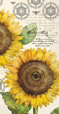 Botanical Sunflower Cream Guest Towels