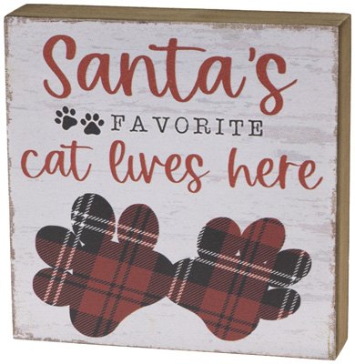 Santa's Favorite Cat Sign