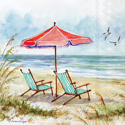 Beach Chairs Cocktail Napkin