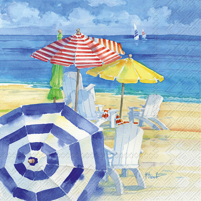 Watercolor Beach Cocktail Napkins