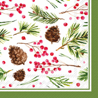 Rosanne Beck Pinecone Pattern Cocktail Napkins