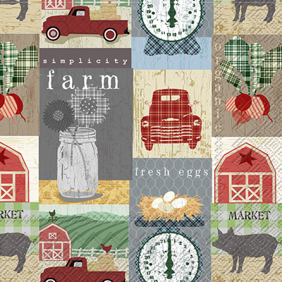 Country Patchwork Cocktail Napkins