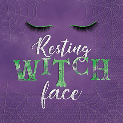 Resting Witch Face Cocktail Napkin