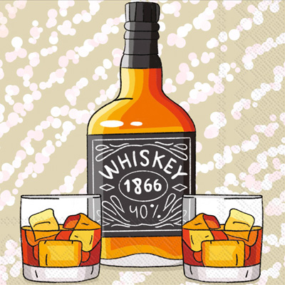 Whiskey 1866 Cocktail Napkin