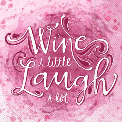 Wine & Laugh Cocktail Napkin