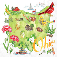 Rosanne Beck - Ohio State Collection OH Cocktail Napkin