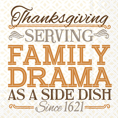 Serving Family Drama Cocktail Napkin