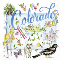 Rosanne Beck - Colorado State Collection CO Cocktail Napkin