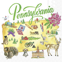 Rosanne Beck - Pennsylvania State Collection PA Cocktail Napkin