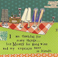 Curly Girl Thankful For Cocktail Napkins