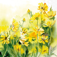 Sunny Wildflowers Cocktail Napkin yellow