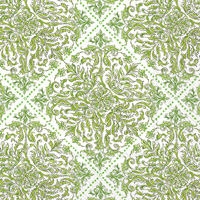 Green Topiary Pattern Cocktail Napkin