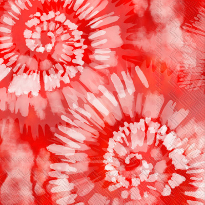 Tie Dye Nautilus Cocktail Napkin red