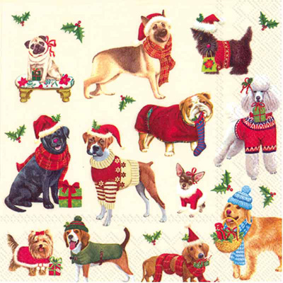 Christmas Dogs Cocktail Napkins