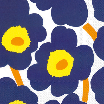 Marimekko Unikko Dark Blue Cocktail Napkins