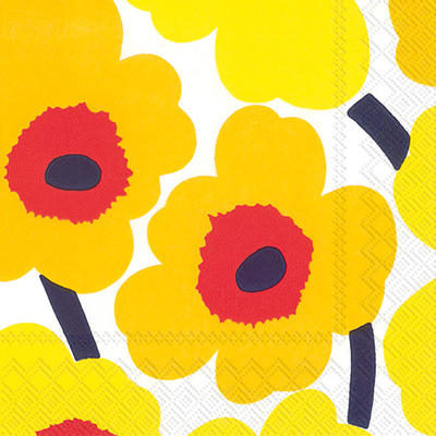 Marimekko Unikko Dark Yellow Cocktail Napkins